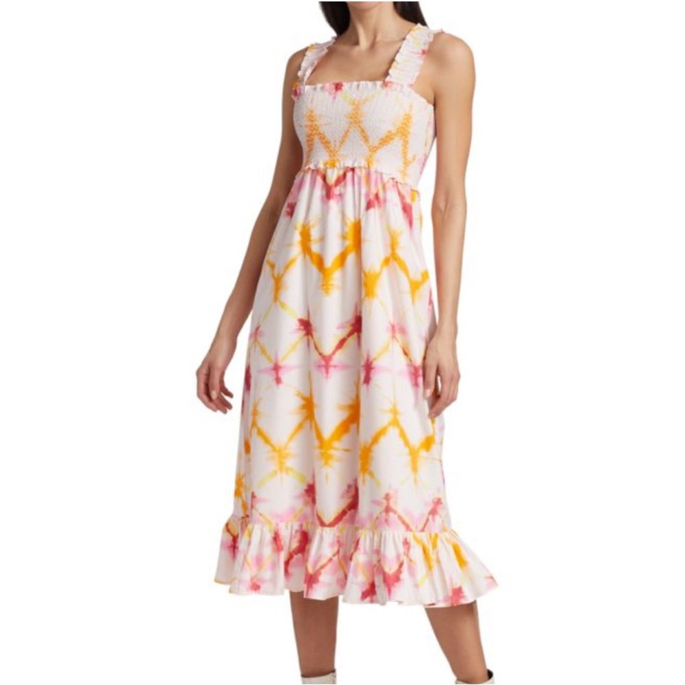 RAILS Rumi Tie-Dye Smocked Midi Dress